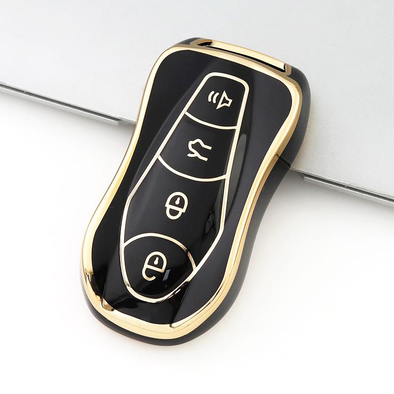 Gold Edge Keyless Protector for Geely Tugella Azkarra FY11 Atlas Pro New Emgrand GS X6 SUV EC7 TPU Car Remote Key Cover Case Shell Fob