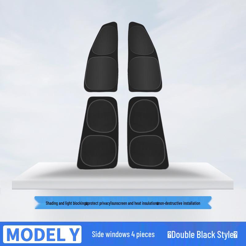 Lightproof Side Window Sunshade & Privacy Curtain for Tesla Model 3/Y - Heat Insulation & Sun Protection