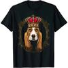 King Basset Hound With Crown – Queen Basset Hound Dog T-Shirt. Premium Cotton Short Sleeve O-Neck Mens T Shirt New S-3XL