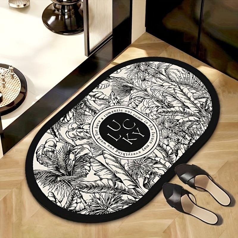 1 шт./компл. Винтажный коврик для ванной с цветочным рисунком, Нескользящий впитывающий коврик из полиэстера для входа в душ, Пол ванной комнаты, Устойчивый к пятнам