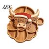 Appetizer Tray for Festivals Christmas Snack Serving Tray, Divided Holiday Platter, Cute Snowman/Tree/Penguin/Cow Shaped Table Decorations Food