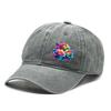 Colorful Flower Print Snapback Baseball Hat, Dad Hat Casual Slouchy Inelastic Lightweight Adjustable Sun Hat