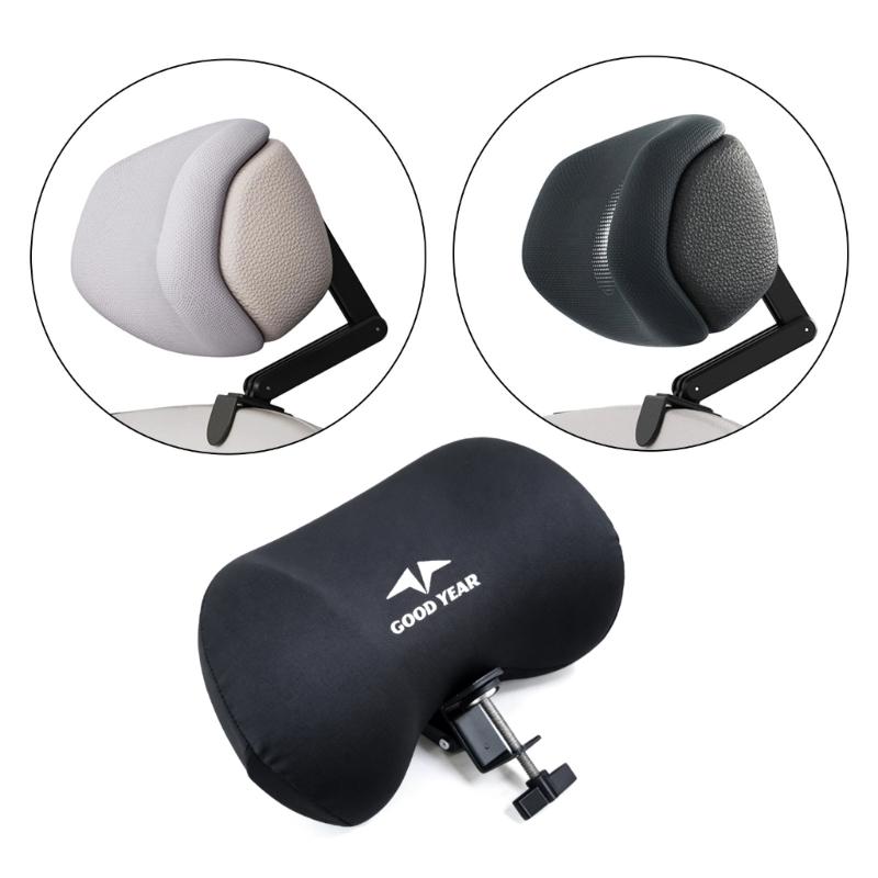 Эргономичная подушка для шеи для офисных кресел Съемное крепление для подголовника С сердечниками из пены с эффектом памяти Регулируемая высота Под углом