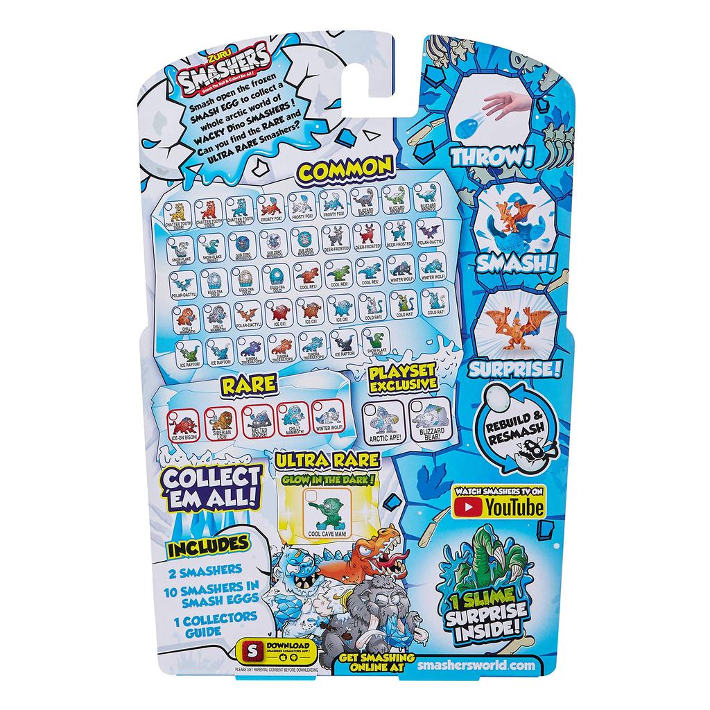 Smashers Дино Ледниковый период Набор из 12 яиц-сюрпризов ZURU Синий (7458-С001)