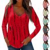 Womens Long Sleeve Tops V Neck Shirts Casual Stripe Print Basic Trendy Tee Blouses Fall Tunic Outfits Fitted T Shirts