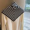Premium Triangle Scarf Shawl Autumn And Winter Warm Solid Color Premium External Scarf Neck Shoulder Versatile Black And White Stripes
