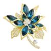 [R7290] - Designer Brooch 'Sissi' Turquoise Gold - 50x45 Mm
