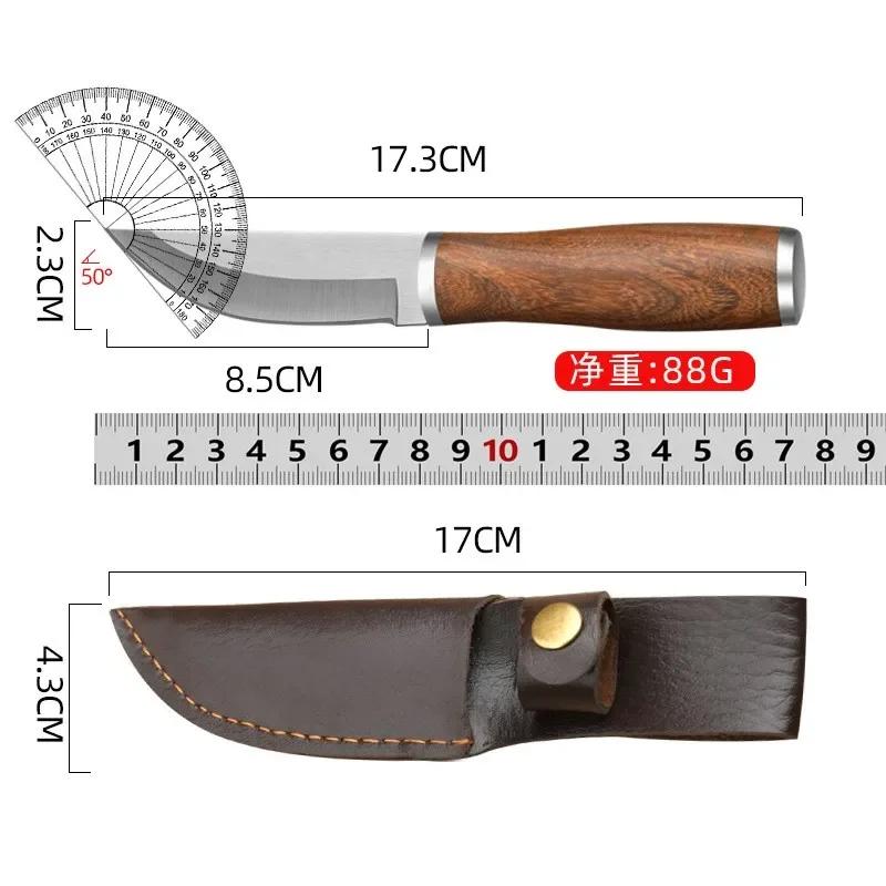 Нож из розового дерева 5Cr15 из нержавеющей стали, процесс вытяжки, кухонный нож для резки мяса, инструменты для барбекю и фруктов