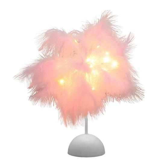 Yousheng Feather Night Light Table Lamp LED Romantic Bedside Lamp for Girls Room Wedding Party Decor Battery Powered Decorative Accent Light for Home