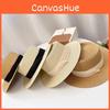 Trendy Flat Top Woven Wide Brim Straw Hat For Sun Shield And Outdoor Activities
