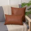 Leather Cushion Pillowcase for Lumbar Support - Sofa and Office Use