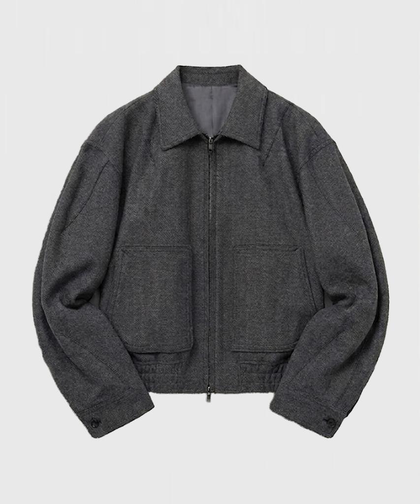 Lmood Eiffel Herringbone Blouson Jacket Anthracite