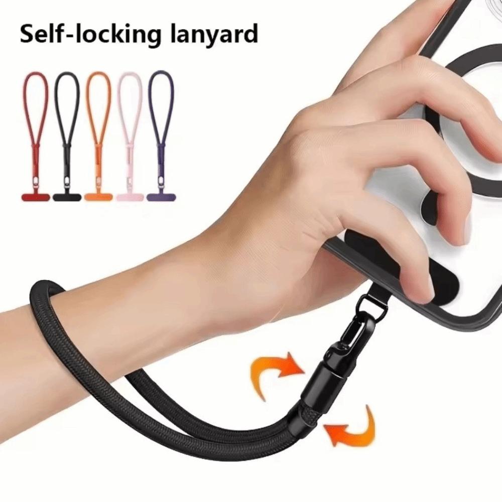 Self-Locking Short Phone Lanyard Anti-Drop Structure Phone Wrist Strap for Keychains