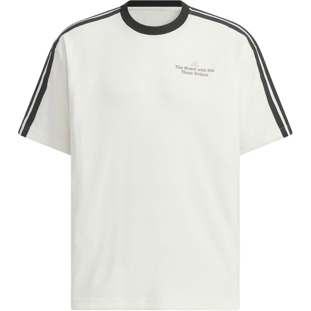adidas Футболки мужские Нефритовый Белый/Черный Круглый вырез Умеренный KF2472