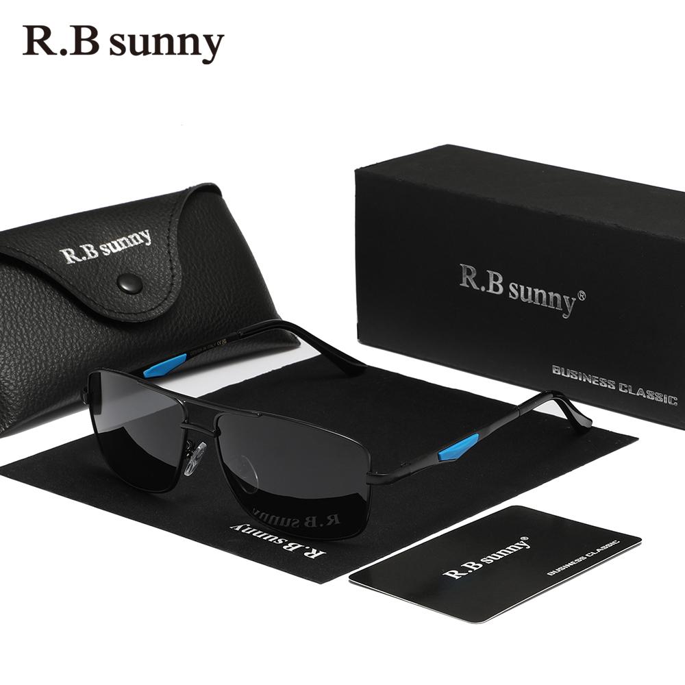 RBsunny Классические поляризованные солнцезащитные очки мужские пилотные прямоугольные очки для вождения с линзами Anti-UV400 спортивные рыболовные женские очки