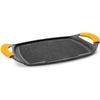 Grill Plancha - IBILI - Modèle BASIC STONE - Fonte D'aluminium - Antiadhésif Façon Pierre - 47x29 Cm