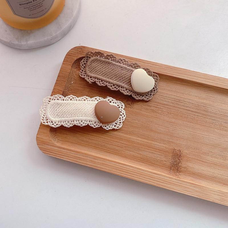 2 шт. Детские заколки для волос с кружевными бантами в виде медведя для девочек, повязки на голову для женщин, заколки для волос для малышей, милые мультяшные волосы, бежевый кофейный цвет, боковая заколка