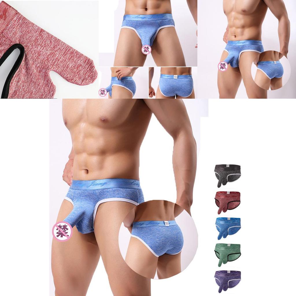 Men Bikini Pouch Briefs Sleeve Penis Sheath Underwear Shorts Underpants Lingerie