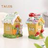 Миниатюрные фигурки домиков, маленькая пасхальная статуэтка пряничного домика в виде кролика, смоляное микроландшафтное украшение для стола, декор для домашней вечеринки