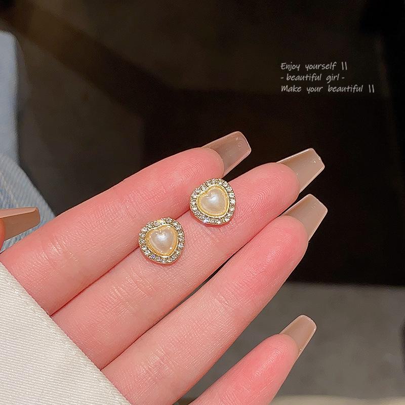 Серебряные серьги S925 Love Pearl: Изысканный дизайн с инкрустацией бриллиантами Super Flash для стильного образа в стиле знаменитостей