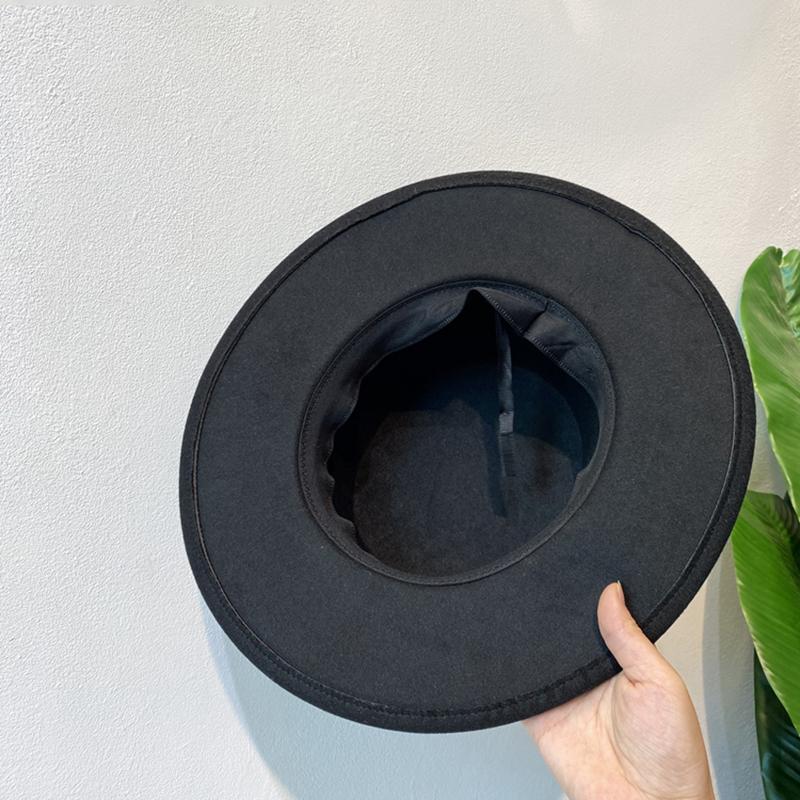 Шляпа фетровая шерстяная с пряжкой на ремне для женщин, фетровые шляпы с отворотами, ретро-кепка в стиле джаз, зима-осень, теплая британская кепка-канотье