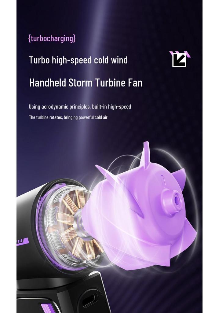 Новый компактный ручной вентилятор Turbo с цифровым дисплеем и USB-зарядкой