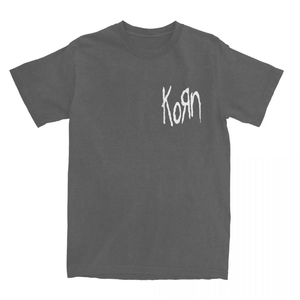 Fashion Rock Band Korn Logo TShirt for Men Round Collar Cotton T Shirt Short Sleeve Tee Shirt 4XL 5XL 6XL Tops