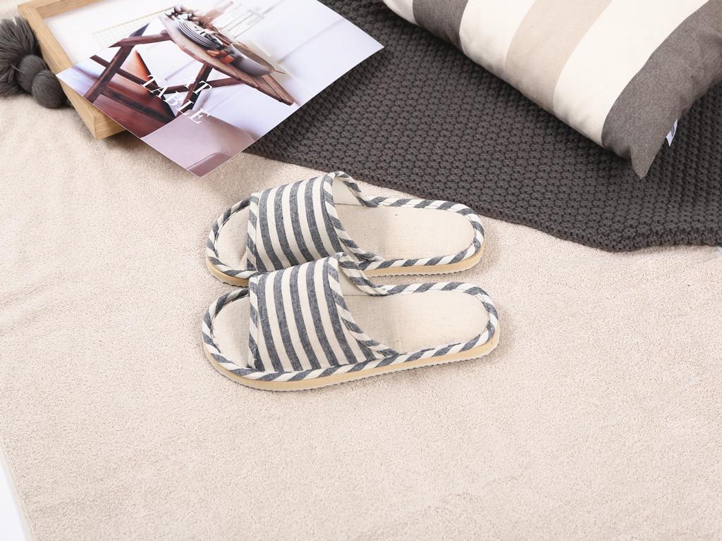 Мужские и женские летние домашние тапочки из хлопка и льна