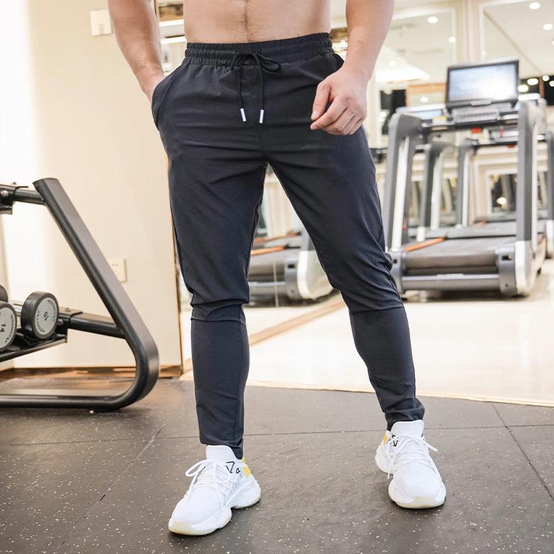 Спортивные штаны Ice Silk, мужские, летние, ультратонкие, охлаждающие, сухие, спортивные штаны для бега, дышащие, повседневные, для фитнеса