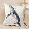 Watercolor Whale Sea Turtles Dolphins Cushion Cover Square Pillow Bedroom Sofa Leisure Comfort Living Room Home Decoration X