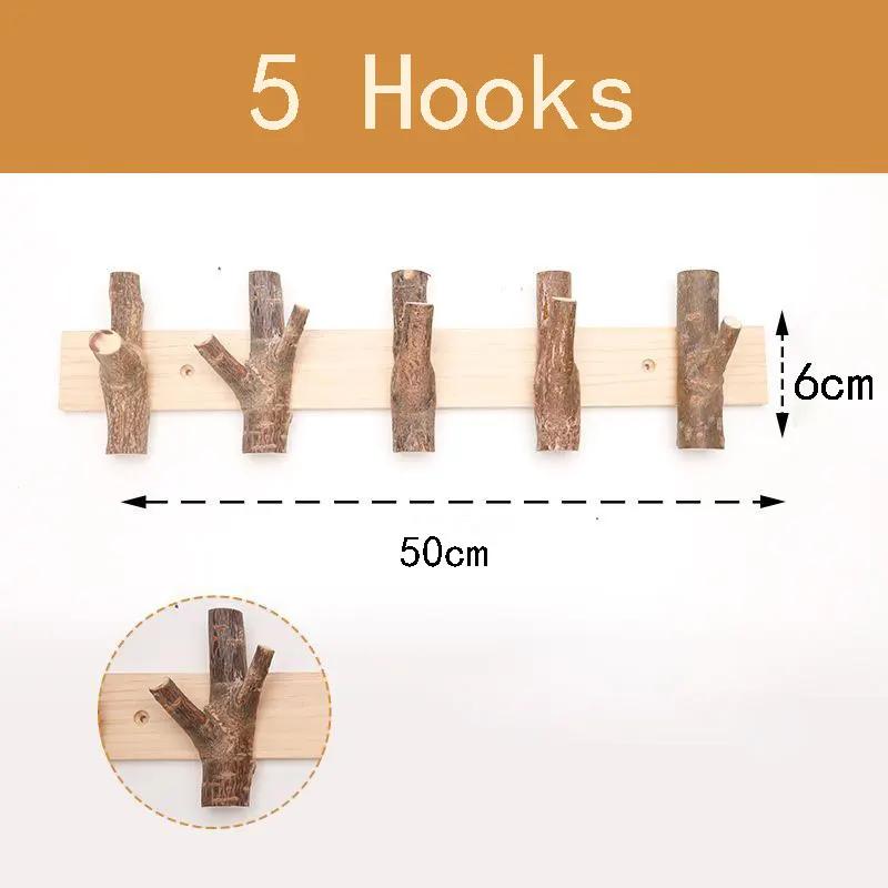 Nordic Branch Wall Wood Coat Rack Вешалка для одежды с крючками Полки для хранения одежды для гостиной Экономящая пространство Мебель