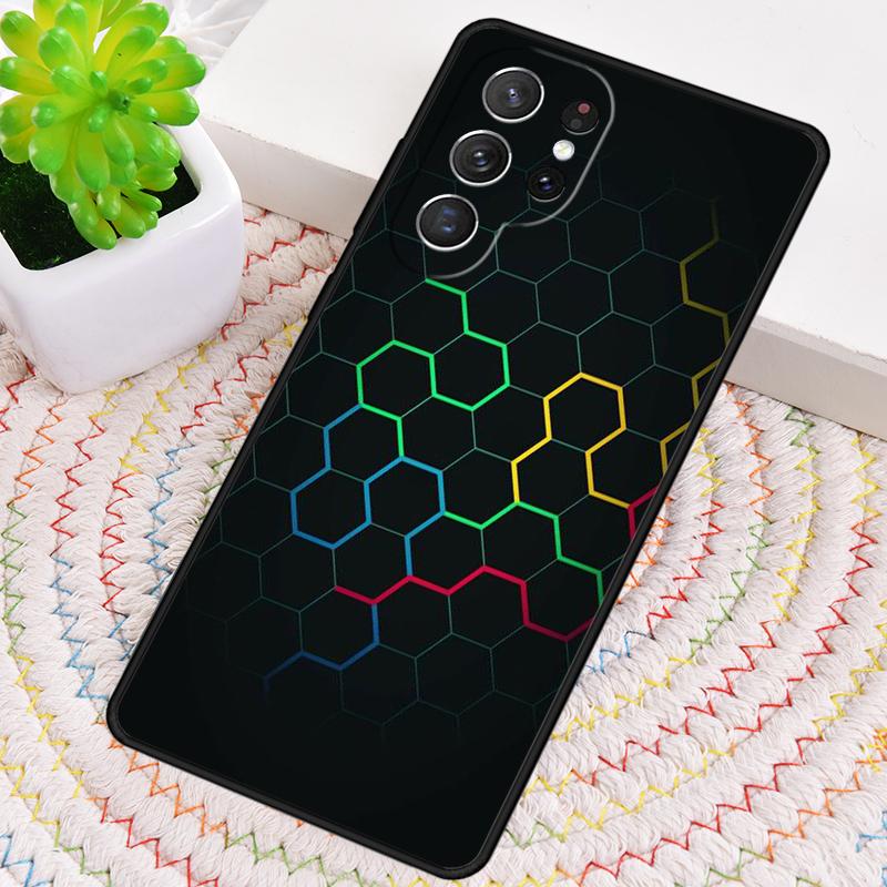 3D Шестиугольные огни мягкий Чехол для телефона для Samsung Galaxy note 10 pro S26 Ultra S23 S24 FE S25 S21 S22 PLUS противоударный Чехол