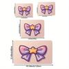 Cartoon Bowknot Design Washable Doormat - Anti-Slip PVC Backed Polyester Mat for Gamer Room, Bathroom, Kitchen, Living Room, Bed