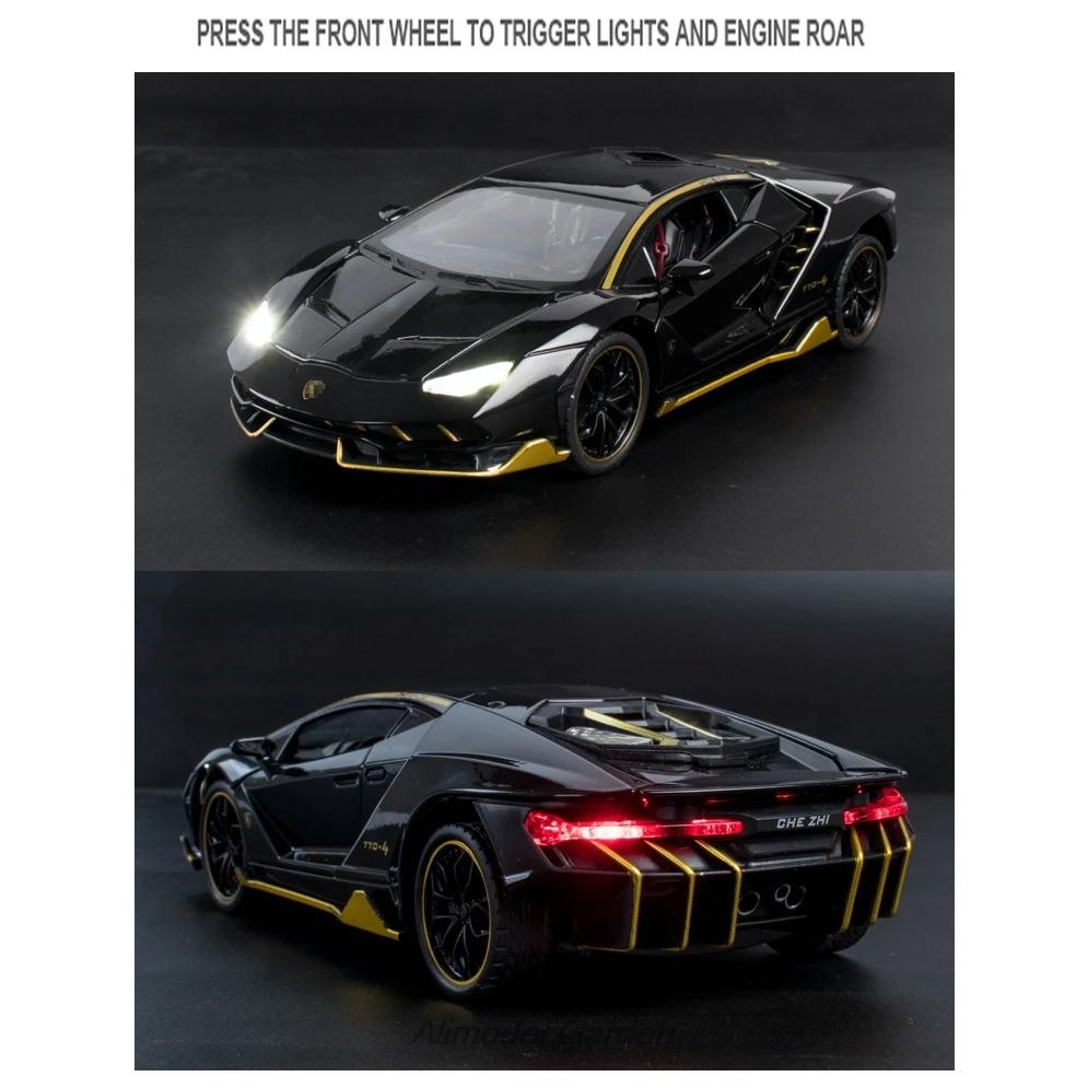 1/24 Lamborghini In League Car Sportive Diecast Sound Model & Light Pull Back Car Toy for Children's Hot Wheel LP770