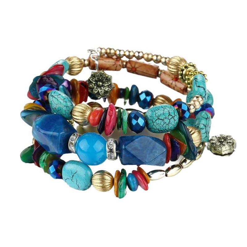 3 шт., богемные очаровательные браслеты из бисера, набор для женщин, винтажные бусины ручной работы из сплава, браслет-цепочка, браслеты, женские вечерние украшения в стиле бохо