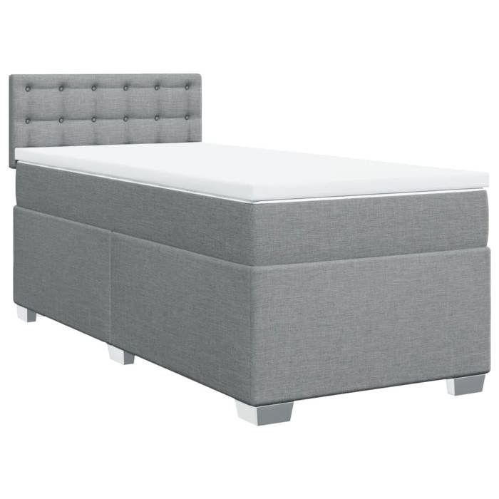 Maison Exclusive - Sommier à lattes de lit et matelas Gris clair 90x190 cm Tissu