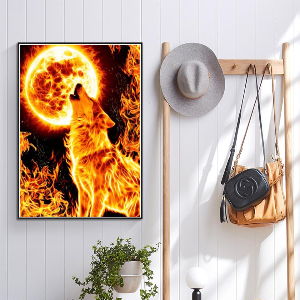 5D DIY алмазная живопись горный хрусталь животное полная алмазная вышивка волк художественная картина мозаика набор для вышивки крестом украшение дома подарок