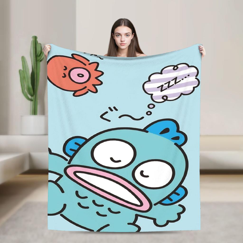 Cute Hangyodon Octopus Blankets Wool Throw Blankets Summer Air Conditioning Personalised Ultra-Soft Warm Bedspreads