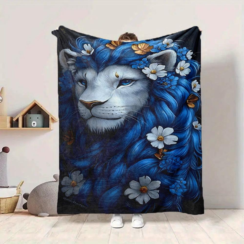 1pc Fantasy Lion Artwork Blanket Lightweight Blanket Throw Blanket For Sofa, Bed, Travel, Camping, Livingroom, Office yy251010058