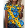 Женские роскошные футболки с 3D-принтом бабочки, с коротким рукавом, с круглым вырезом, топы, футболки, летняя мода, повседневный градиент, девчачий оверсайз-пуловер