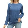 Women Long Sleeve Shirts Tops Fall Tunic Causal Fashion Round Neck Basic Tee