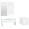 VidaXL Ensemble de Meubles de Couloir Ensemble de Vestiaire Banc d'Entrée Miroir Jardinière Salon Intérieur Blanc Brillant 3082059