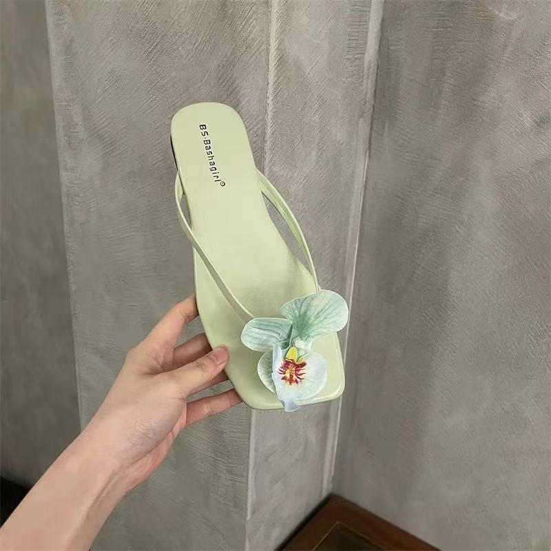 Шлепанцы Fairy Style Fake Seaside для женщин, Niche Evening Breeze, пляжные сандалии в форме лепестков, тапочки с открытым носком и плоской подошвой