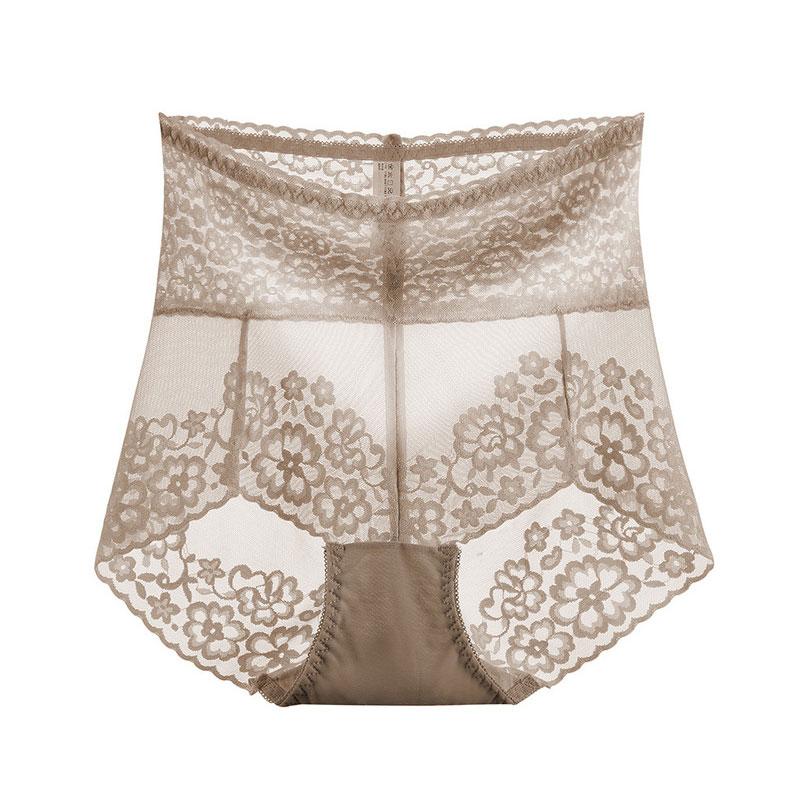 Sexy Large Underwear for Women's Ice Silk Traceless Breathable High Rise Sports Lace Panel Women's Triangle Pants