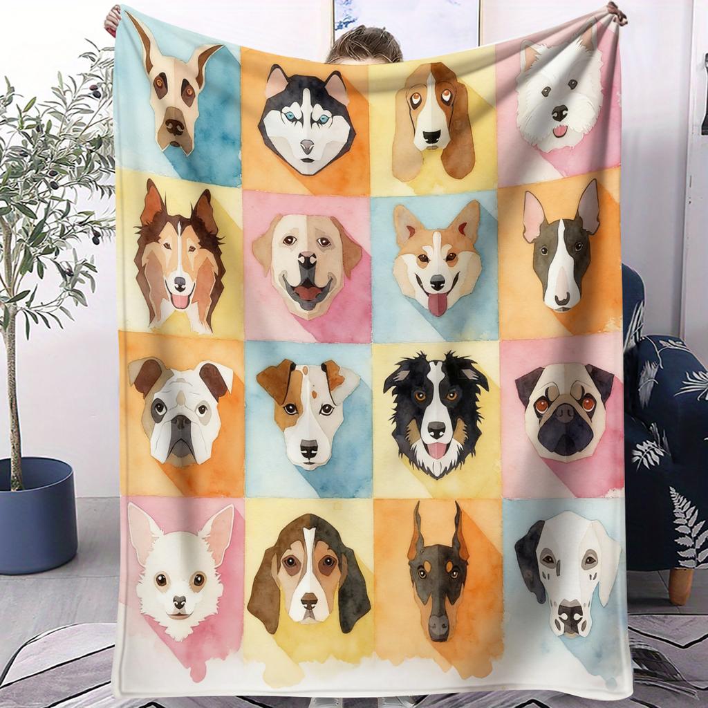 Hot Dog Cute Pet Printed Pattern Blanket Small Cover Blanket Soft And Suitable For All Seasons Dormitories Bedrooms Sofas Nap