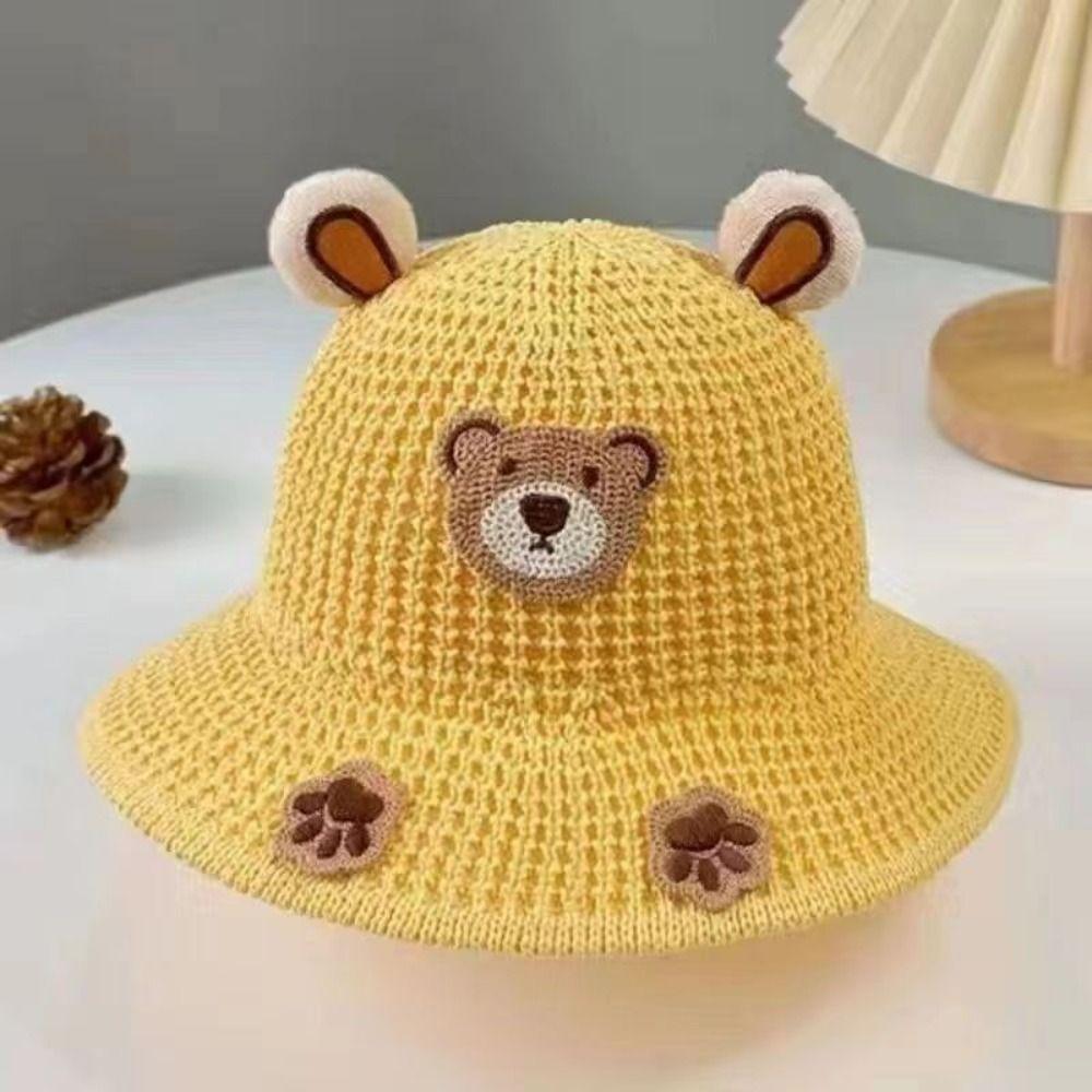 Sunshade Vacation Straw Hat With Lacing Kids Beach Caps Sunscreen Fisherman's Hat Girls And Boys