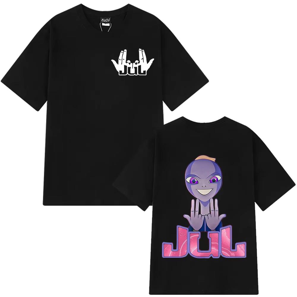 Мужские и женские футболки из чистого хлопка 2025 года от рэпера Jul — удобные, дышащие, обязательные для праздничного сезона Инс