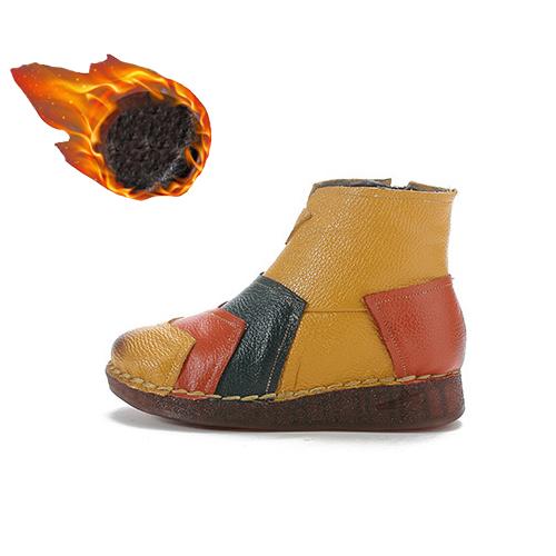 Женская обувь в стиле ретро для женщин 2024 года, осенне-зимние заплатанные ботильоны из коровьей кожи высшего качества, роскошные ботильоны