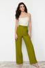 Women's Trousers Fashion New Season Green Wide Leg Wide Leg Woven Trousers