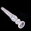 Hitasi Anal Plug Anal Dildo Beginner Long Dildo Silicone Anal Pearl 9 Consecutive Beads Dildo with Suction Cup Transparent Anal Goods Adult Goods
